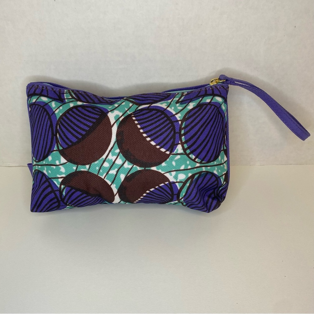 Estée Lauder Purple Brown Patterned Cosmetic Bag Makeup Pouch